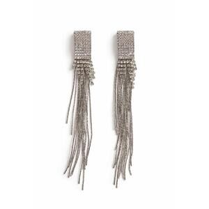 NWT nOir Jewelry Silver Rhinestone Fringe Earrings
